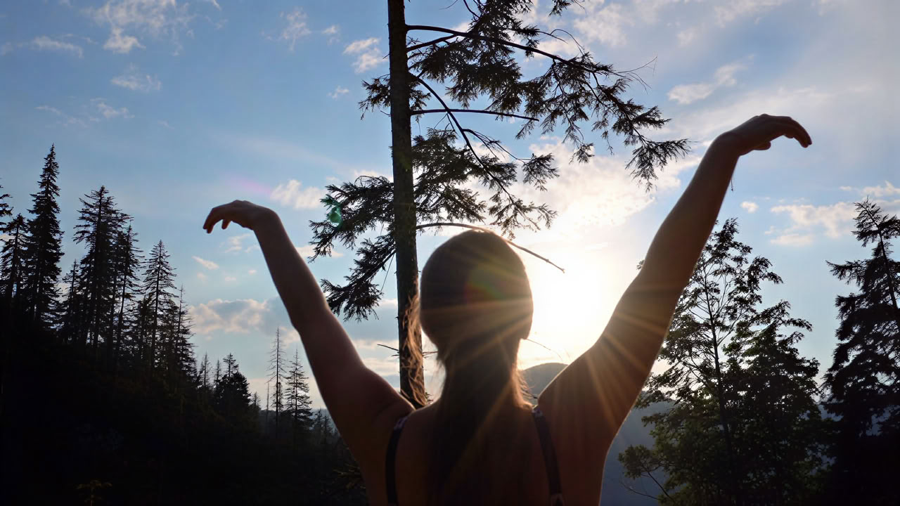Leichtes lockeres süßes Sommer-Yoga-Retreat