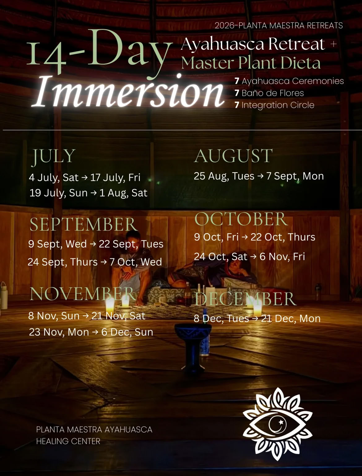 14-tägiges Ayahuasca-Immersion + Meisterpflanzen-Diät