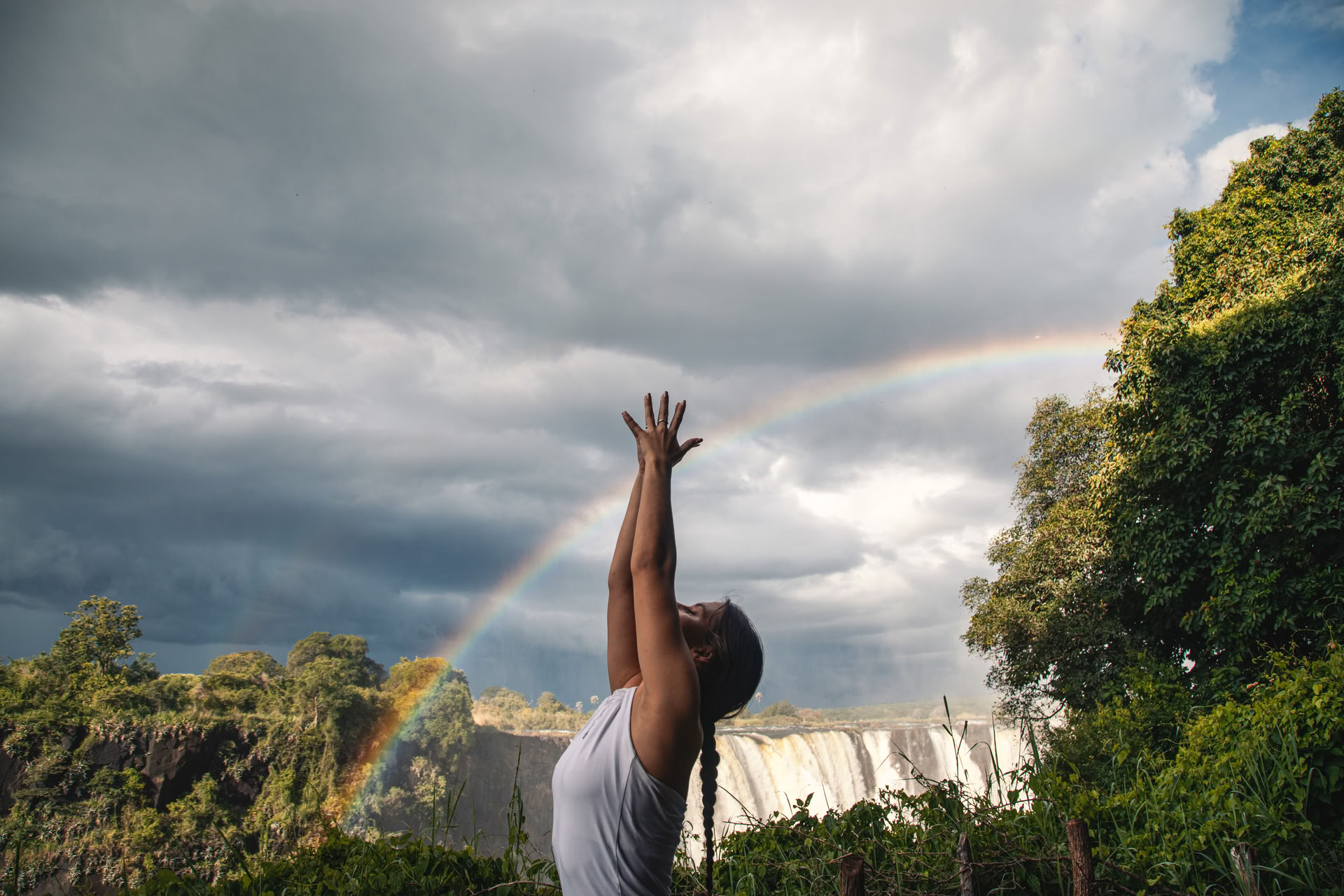 Yoga an den Falls