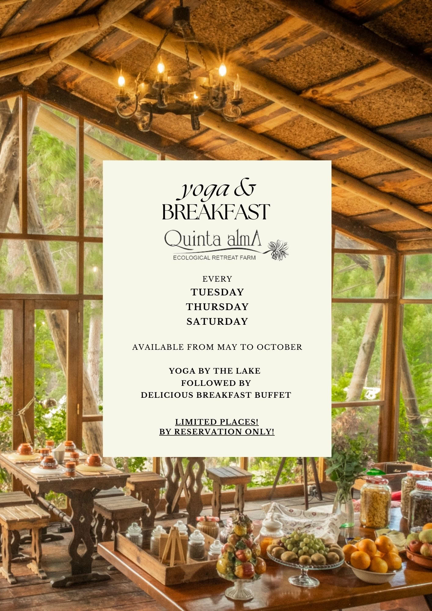 Yoga am See und Frühstücksbuffet-Erlebnis in Quinta Alma