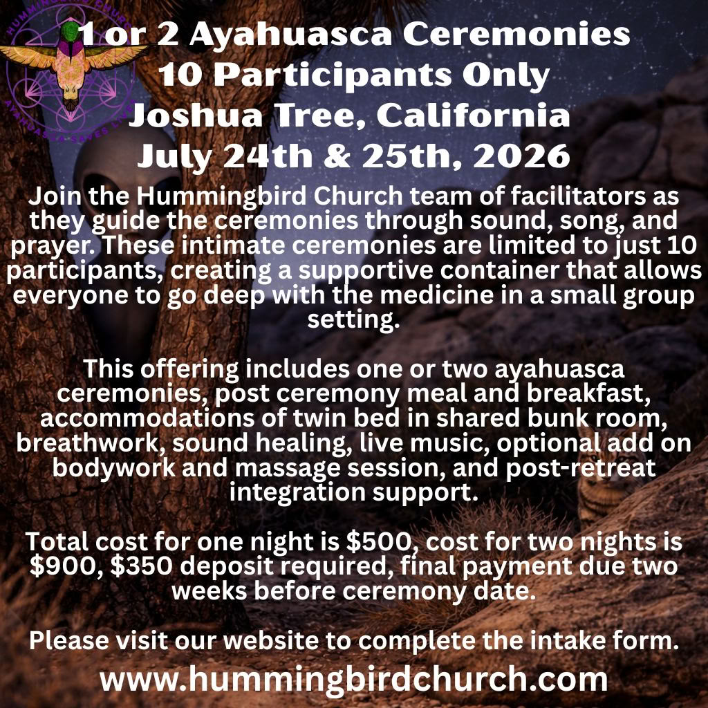 10 Teilnehmer nur - Joshua Tree, California - 24. & 25. Juli 2026 - Einzelnacht-Zeremonie oder Zwei Nächte Zeremonie