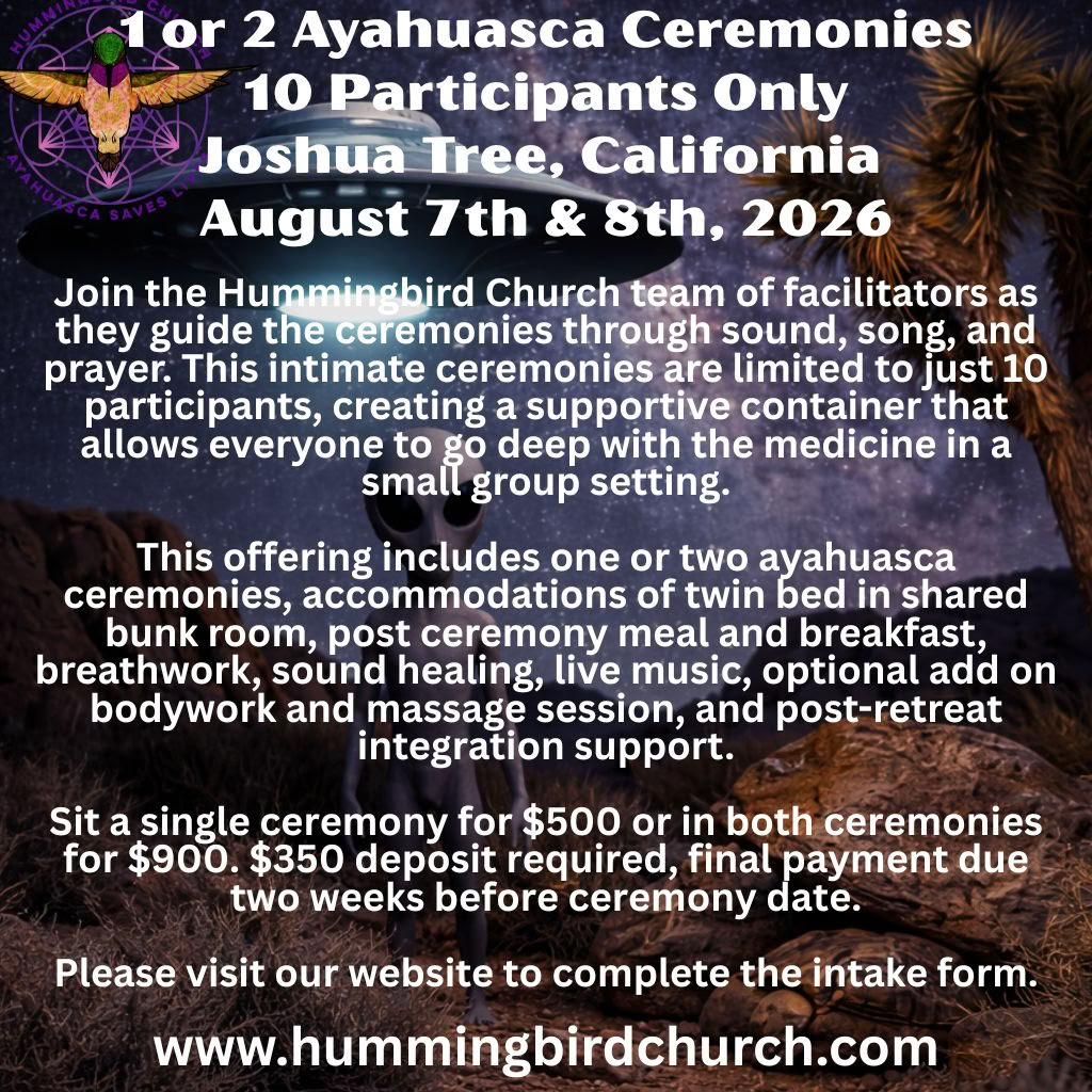 10 Teilnehmer nur - Joshua Tree, Kalifornien - 7. & 8. August 2026 - Zeremonie für eine Nacht oder zwei Nächte Zeremonie