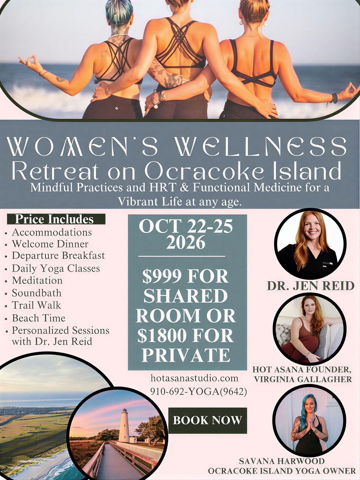 Women's Retreat auf Ocracoke Island mit Dr. Jen Reid, Virginia Gallagher & Savana Harwood