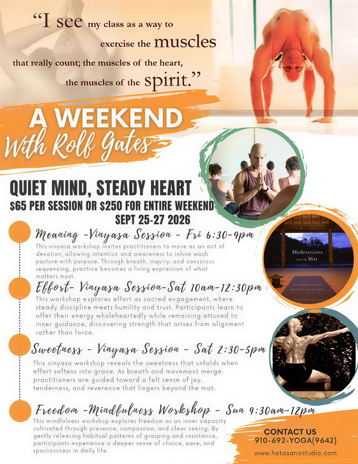 Quiet Mind, Steady Heart - Ein Vinyasa-Wochenende und Meditations-Workshop mit Rolf Gates