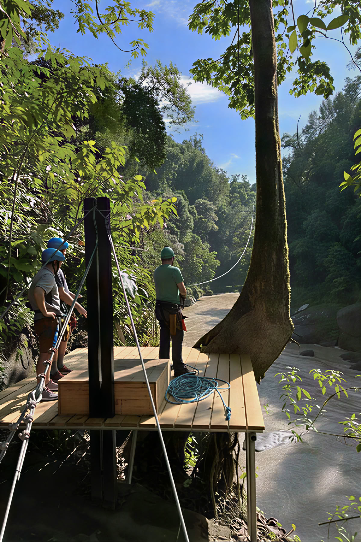 Ziplining auf dem Pacuare-Fluss