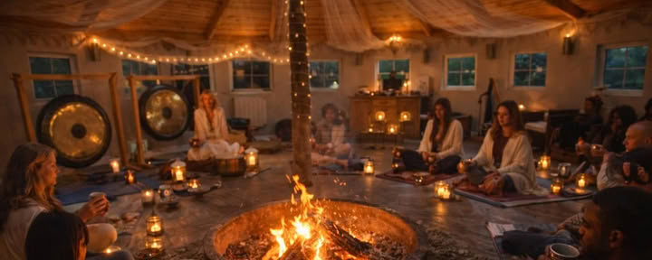 Samhain-Festival mit Kakao und Feuer