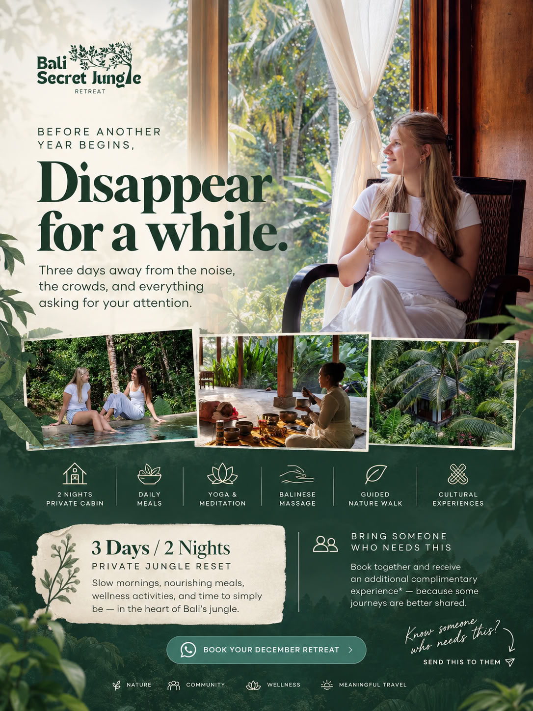 3-tägiges authentisches Heilungs-Retreat im geheimen Dschungel auf Bali
