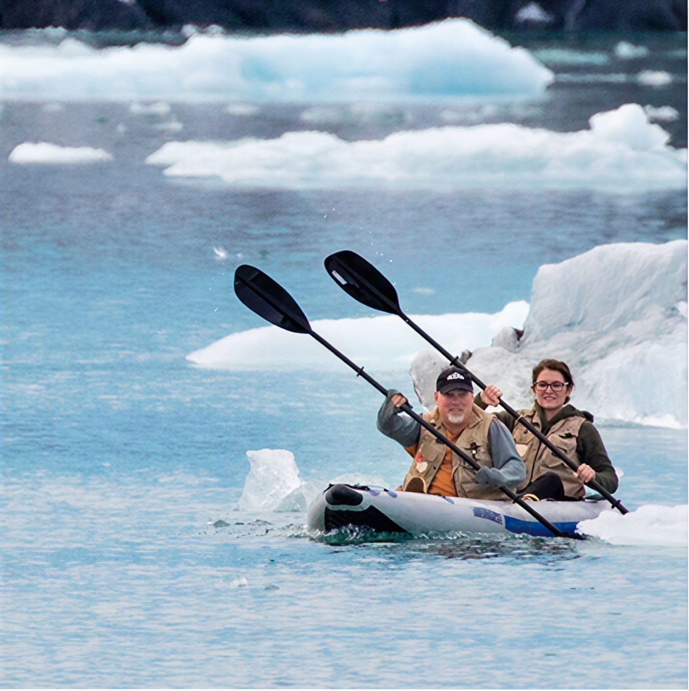 Kajakfahren auf dem Gletschersee